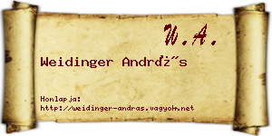 Weidinger András névjegykártya